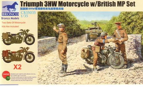 BACK IN STOCK!!! Triumph 3HW Motorcycle with Military Policeman Figure Set