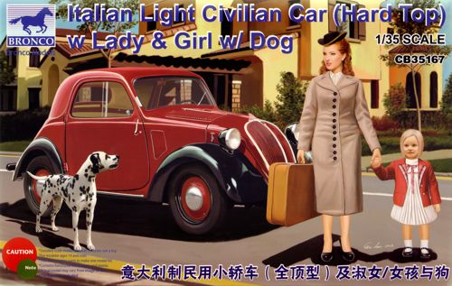 Fiat 500 A 'Topolino' Italian Light Civilian Car (Hard Top) with Lady & Dog