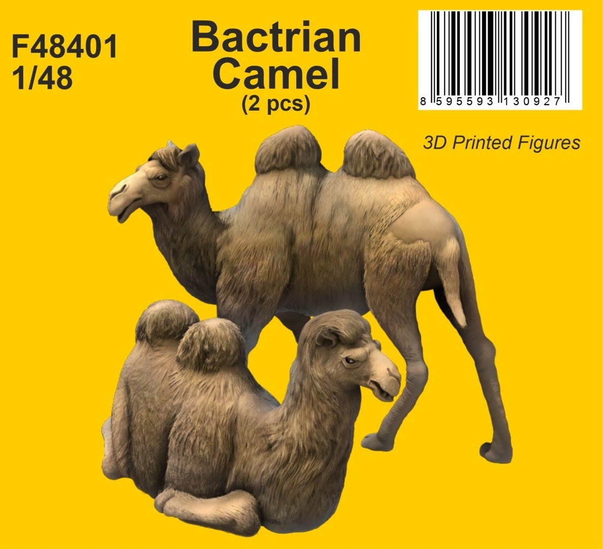 Bactrian Camel (2 pcs) A pair of two-hump camels, also known as the Mongolian Camel, made on a 3D printer. Can be used in any diorama from ancient times to the present day.