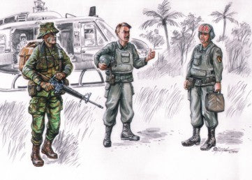 Vietnam LRRP US Helicopter crew x 3