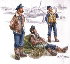 RAF Pilots WWII before flight x 3