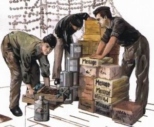 3 x crew figures loading provisions for U-Boat Type VIIc (designed to be used with Revell kits) (U-Boot/U-Boat/U Boat/U Boot/Submarines)