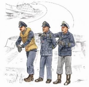 S-100 Schnellboot Bridge Crew figures x 3 (designed to be used with Revell kits)