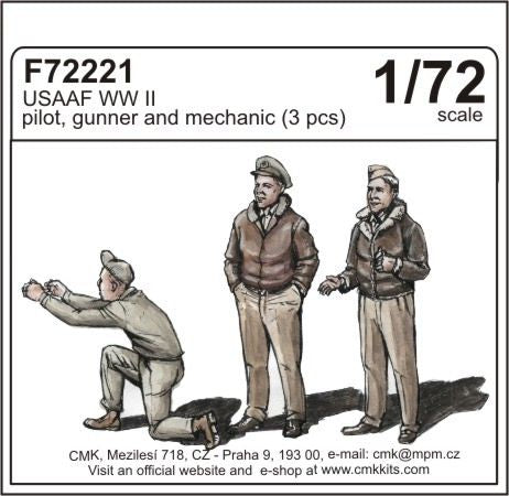 3 x USAAF WWII pilot, gunner and mechanic (3 pcs)
