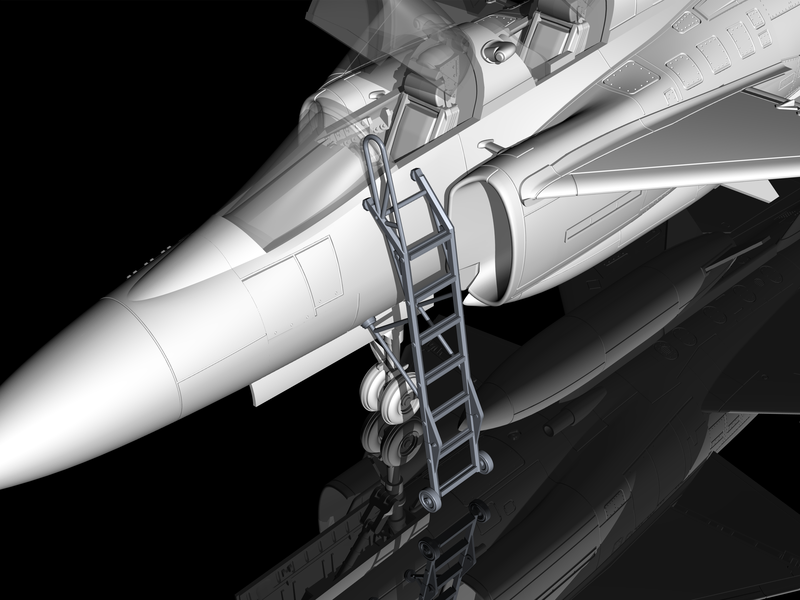 Saab SK-37/SK-37E 'Viggen' instructor/Operator (seated in rear cockpit) and Pilot Climbing Ladder (designed to be used with Tarangus and Special Hobby kits)