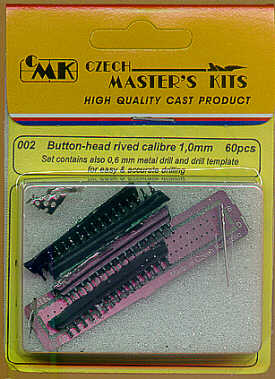 Button-head rivet 1,00mm x 60 Inc 0,6mm drill and template