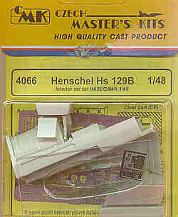 Henschel Hs-129B interior set (designed to be used with Hasegawa and Revell kits)