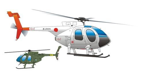 Hughes MD-500E/OH-6DA - Conversion set (designed to be used with Academy kits) Japan, Finnish, Modern