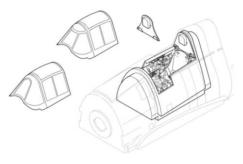 Grumman F6F-3/F6F-5 Hellcat interior and cockpit set (designed to be used with Hasegawa kits)