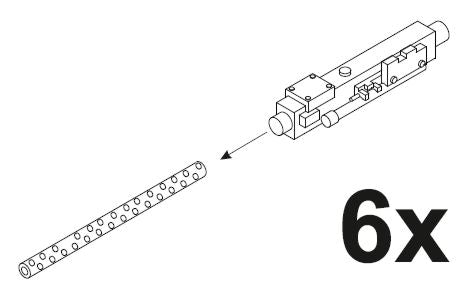 Browning M2 (6 pcs) WWII U.S. aircraft machine gun. Set contains six highly detailed 12.7 mm Browning M2 U.S. heavy machine guns used as aircraft weapons during WWII and Korean War.