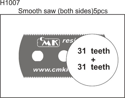 Smooth razor saw (both sides) x 5