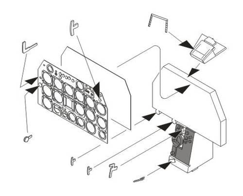 North-American F-86F Sabre Instrument panel) (designed to be used with Hasegawa kits)