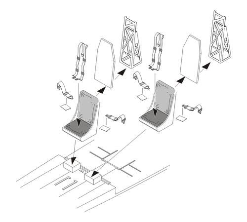 Boeing B-17F/B-17G Flying Fortress Seats (designed to be used with Academy, Hasegawa and Revell kits)