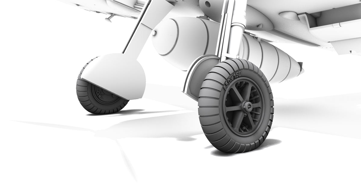 Messerschmitt Bf-109E Wheels (designed to be used with Special Hobby kits) Resin wheel full of realistic details, designed for the new and superb Bf-109E kit
