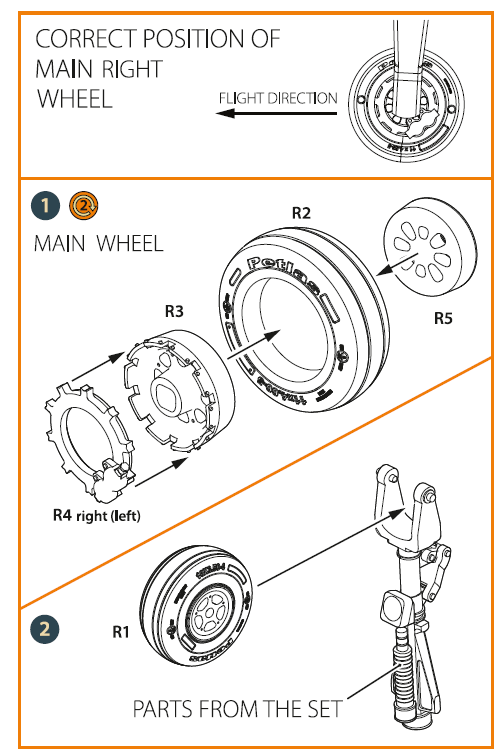 TB.2 UAV wheel set (designed to be used with Clear Prop Models kits)