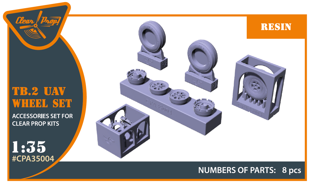 TB.2 UAV wheel set (designed to be used with Clear Prop Models kits)