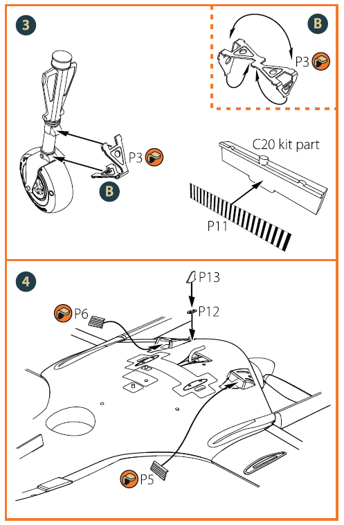 Bayraktar TB.2 Unmanned Aerial Vehicle PE parts (designed to be used with Clear Prop Models kits)