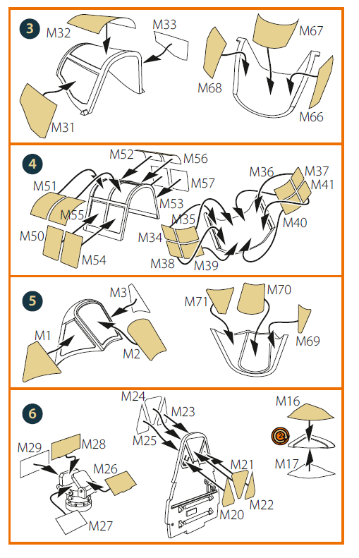 Aichi D3A2 'Val' IJN Type 99 open canopy paint mask (designed to be used with Wingsy kits)