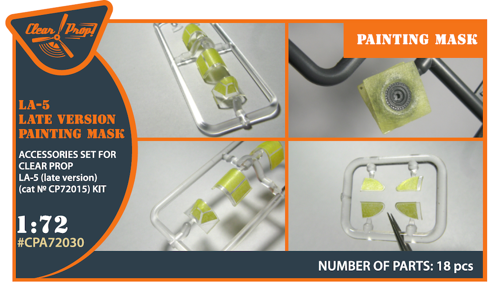 Lavochkin La-5 (late version) canopy frame paint mask (outside only) (designed to be used with Clear Prop Models kits)
