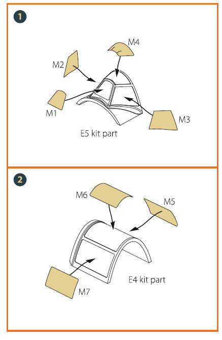 Lavochkin La-5 (late version) canopy frame paint mask (outside only) (designed to be used with Clear Prop Models kits)