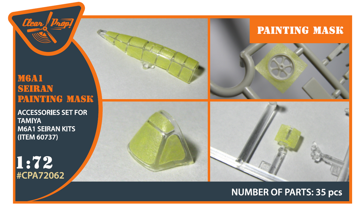 Aichi M6A1 Seiran painting mask (designed to be used with Tamiya kits) (TA60737) 'yellow kabuki paper'