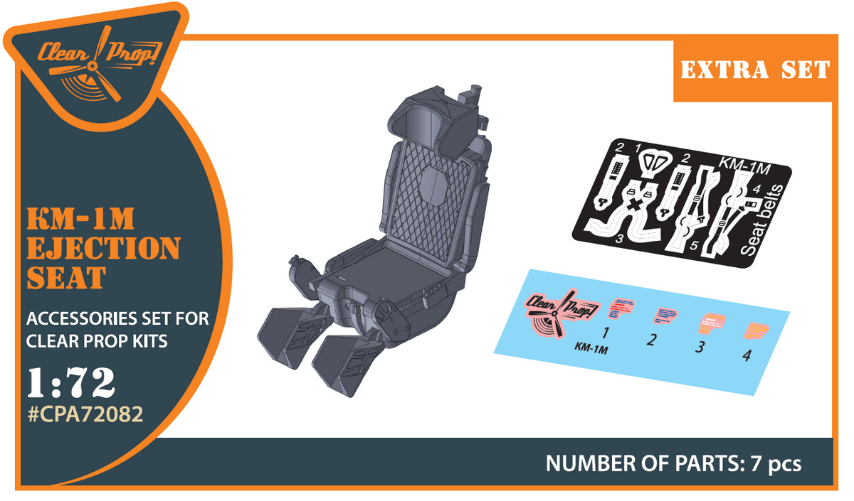KM-1M Ejection seat (designed to be used with Clear Prop Models kits) and other [suitable for: Mikoyan MiG-21, MiG-23, MiG-25, MiG-27, MiG-31 early)