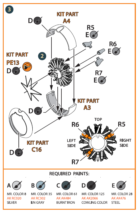 Mitsubishi A5M2b/A5M4 Claude (all versions) resin engine set (designed to be used with Clear Prop Models kits) CP72006/CP72008/CP72009/CP72010 upgraded