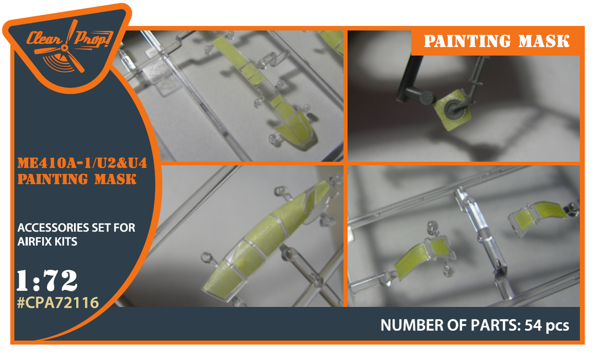 Messerschmitt Me-410A-1/U-2 & U4 painting mask on 'yellow kabuki paper' (designed to be used with Airfix kits)