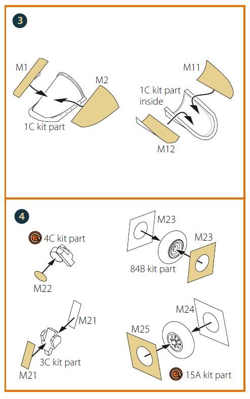 AMX Ghibli wheels and canopy frame paint mask (inside and outside) on 'yellow kabuki paper' (designed to be used with Italeri kits)
