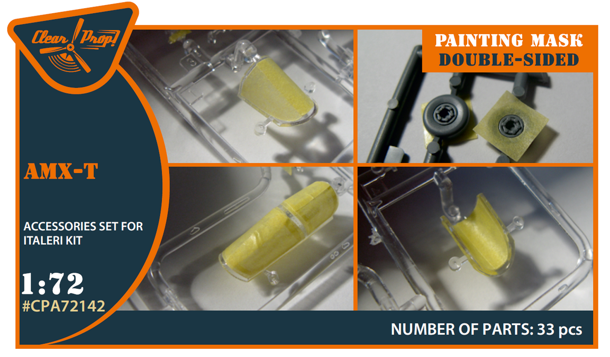 AMX Ghibli wheels and canopy frame paint mask (inside and outside) on 'yellow kabuki paper' (designed to be used with Italeri kits)