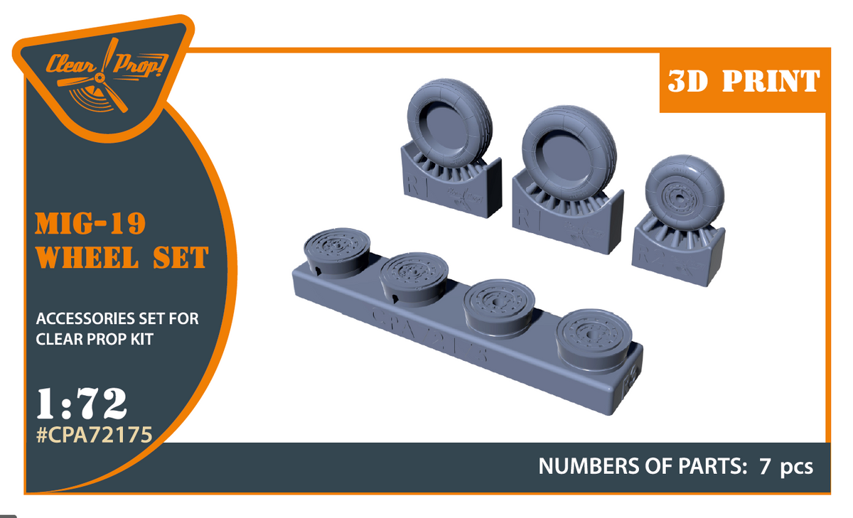 Mikoyan MiG-19P/MiG-19PM wheel set (designed to be used with Clear Prop Models kits)