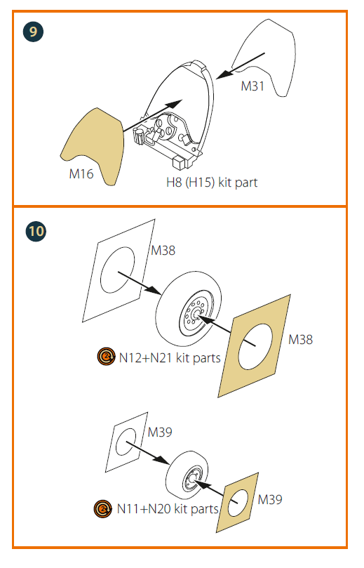 Dassault_Mirage 2000B/N double-sided painting mask on 'yellow kabuki paper' (designed to be used with Modelsvit kits