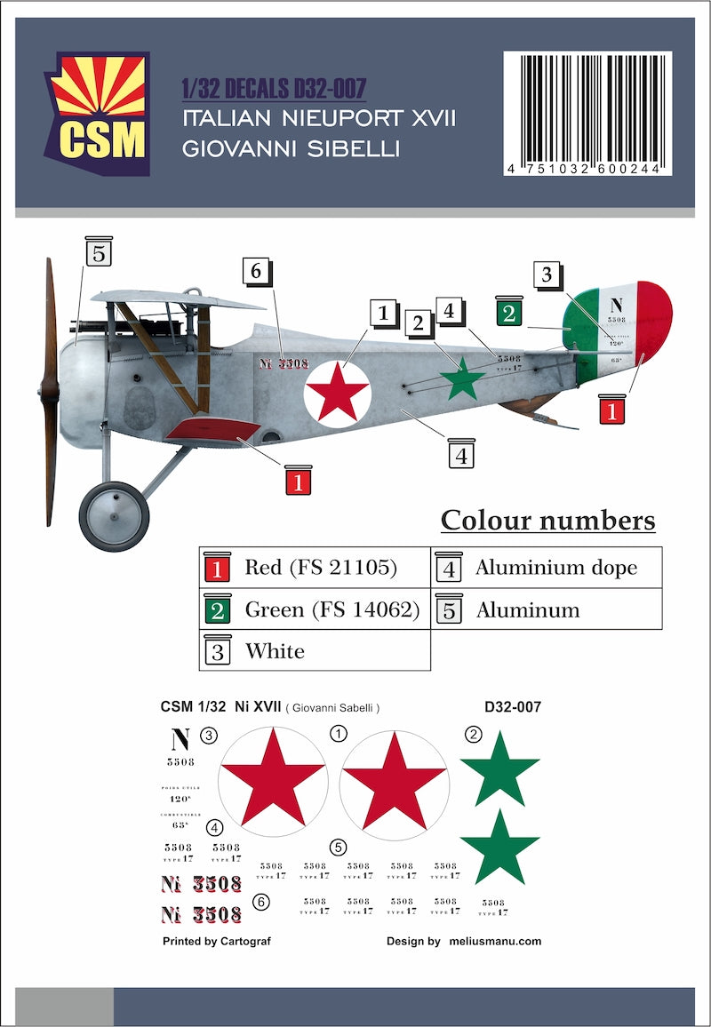 Nieuport XVII, Giovanni Sabelli personnal