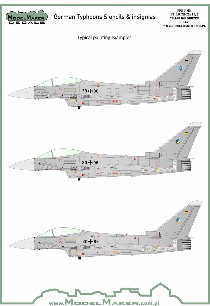 German Eurofighter EF-2000A Typhoon Stencils and insignias