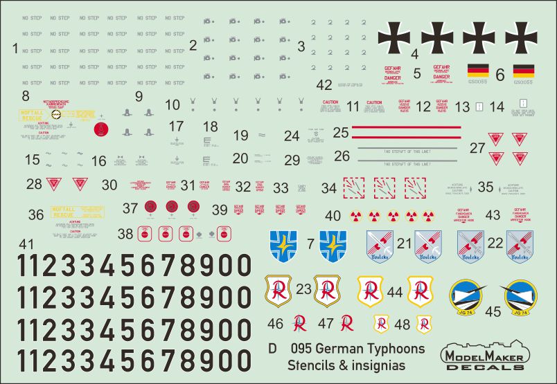 German Eurofighter EF-2000A Typhoon Stencils and insignias