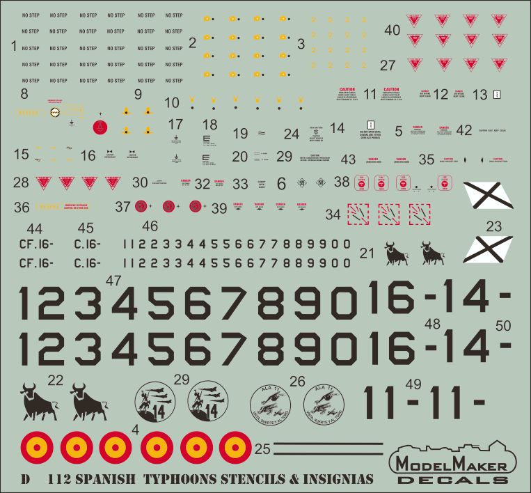 Spanish Typhoons stencils and insignias