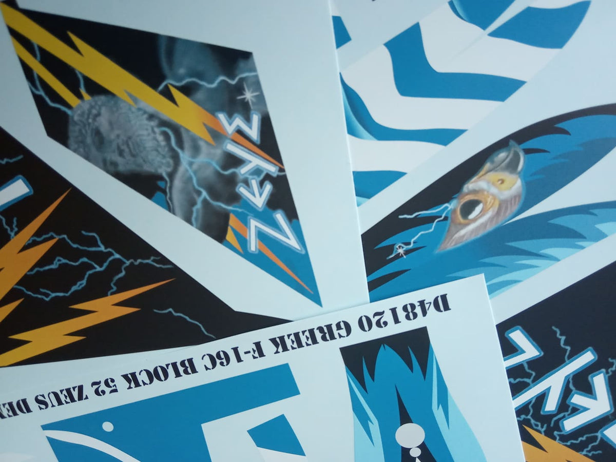 Lockheed-Martin F-16C block 52 ZEUS DEMO TEAM 2015 decal + resin CFT and paraschute container (designed to be used with Tamiya kits)