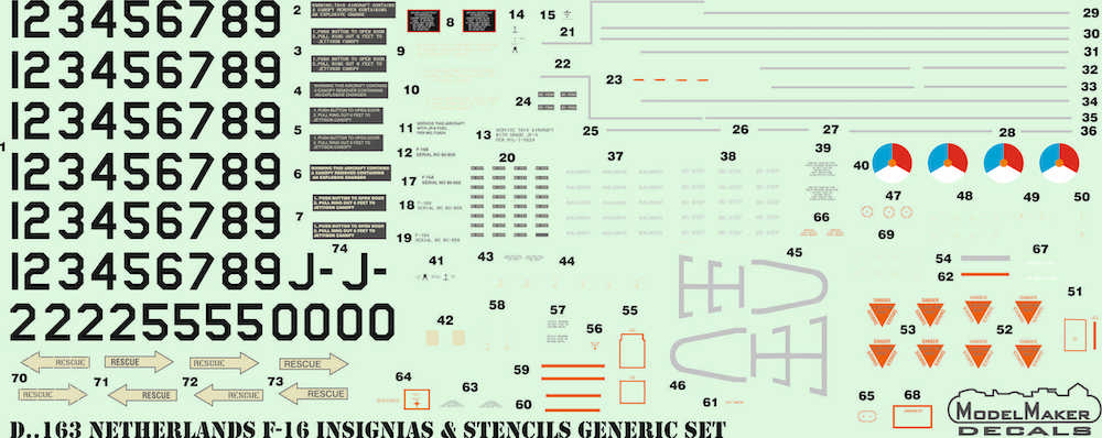 Netherlands F-16 Insignia's & stencils Generic set