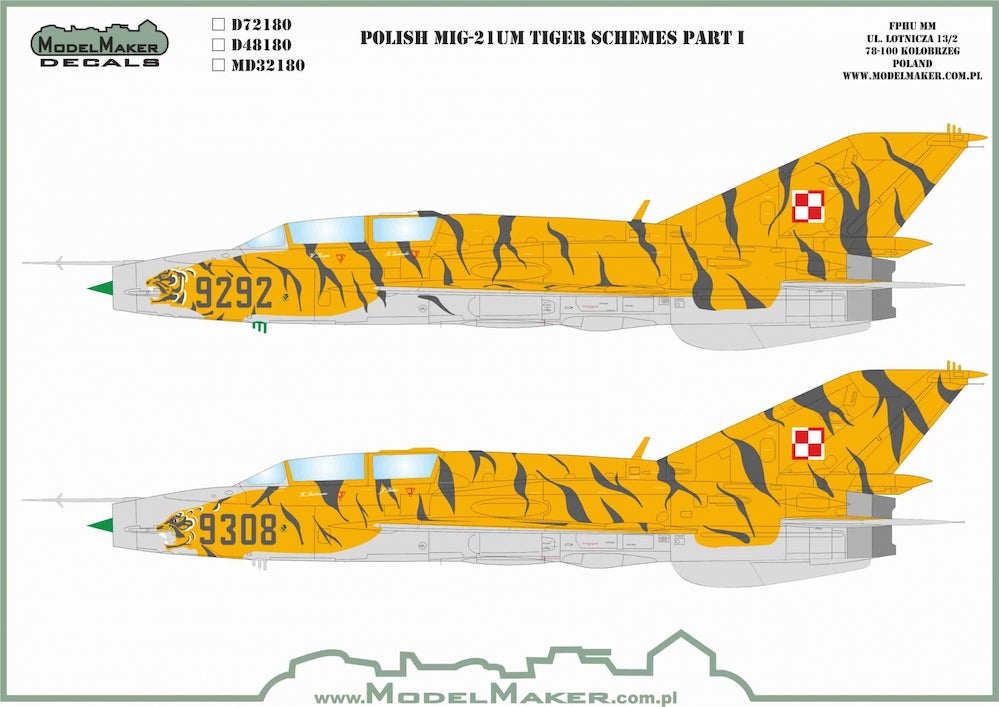 Polish Mikoyan MiG-21UM Tiger Schemes Part I