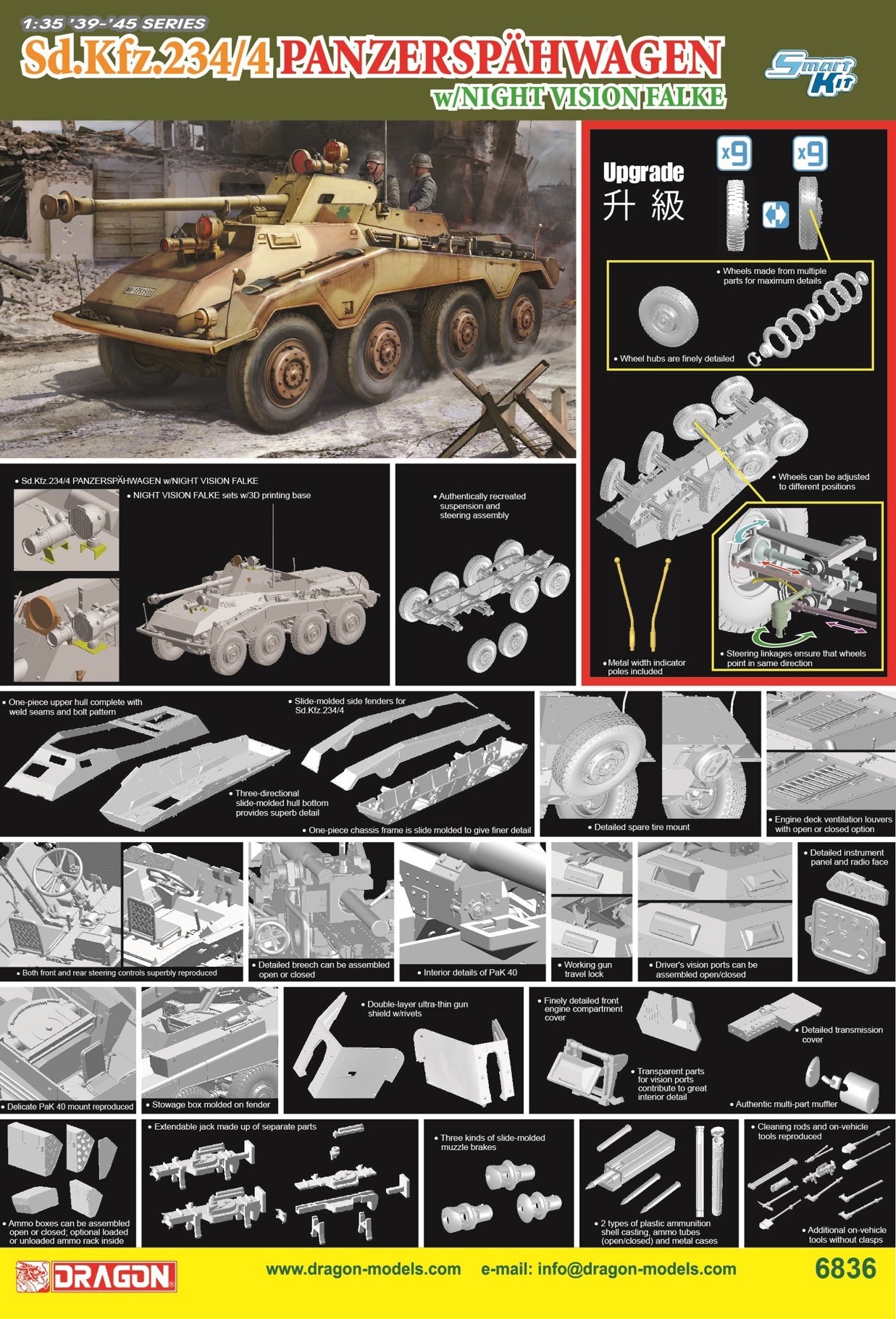 Dragon 1/35 Sd.Kfz.234/4 Panzerspähwagen W/Night Vision Falke
