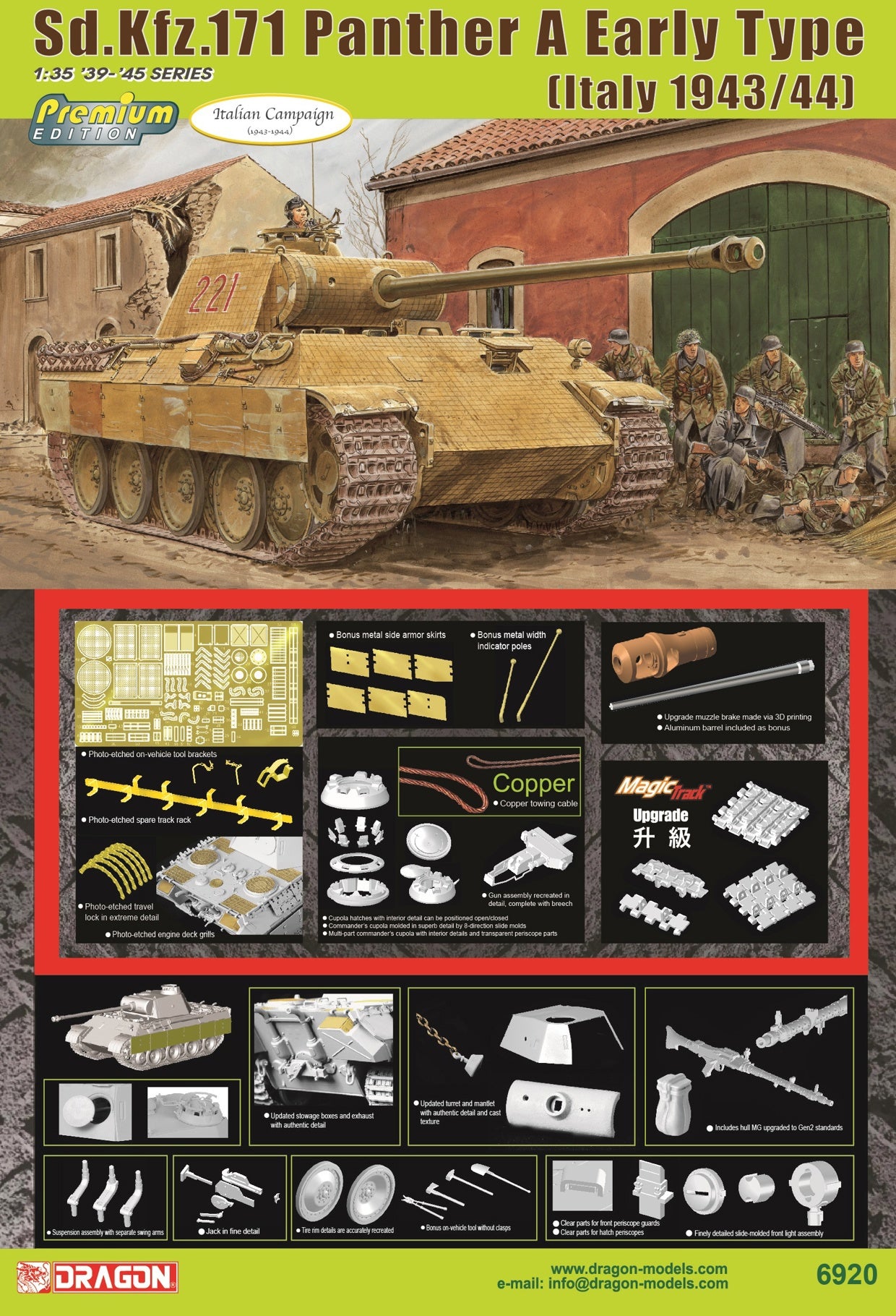 Dragon 1/35 Sd.Kfz.171 Panther A Early Production (Italy 1943/44) (Premium Edition) D6920