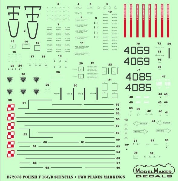 Polish Lockheed-Martin F-16C/F-16D Stencils