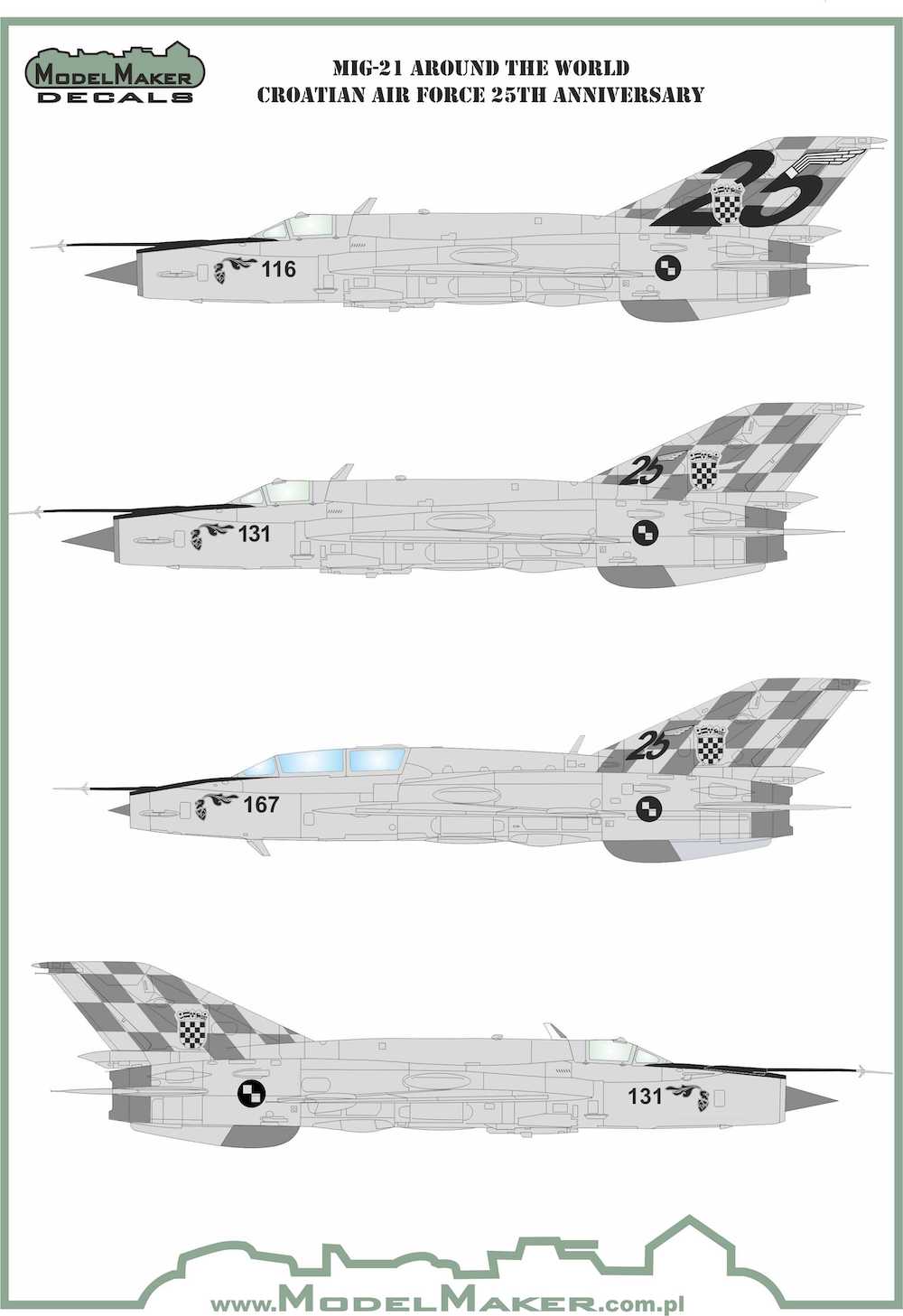 Mikoyan MiG-21bis/MiG-21UM Around the World Croatian Air Force 25 anniversary