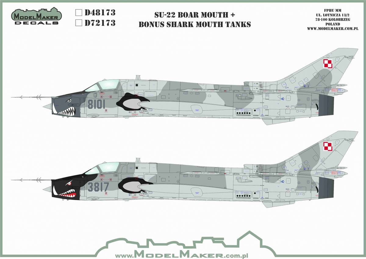 Sukhoi Su-22 Boar Mouth + bonus shark mouth tanks