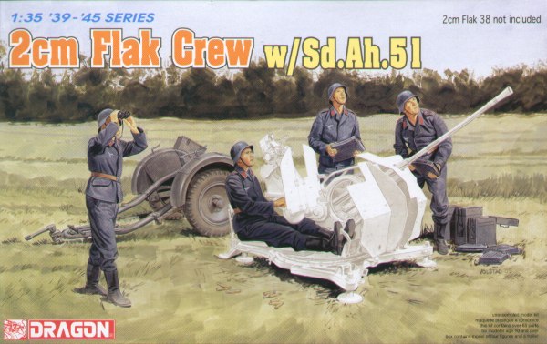 20mm Flak 38 Artillery crew with trailer