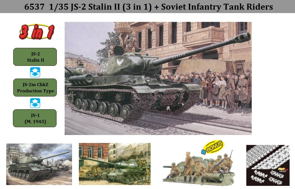 Soviet JS-2 Stalin (3 in 1) + Soviet Infantry Tank Riders