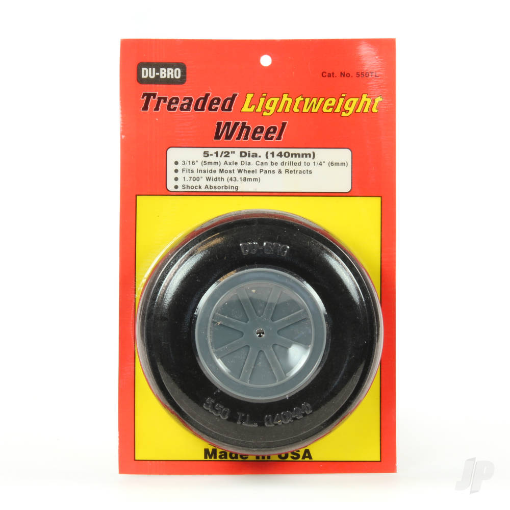 Dubro 6in diameter Treadeded Lightweight Wheel (1 per card) DUB600TL