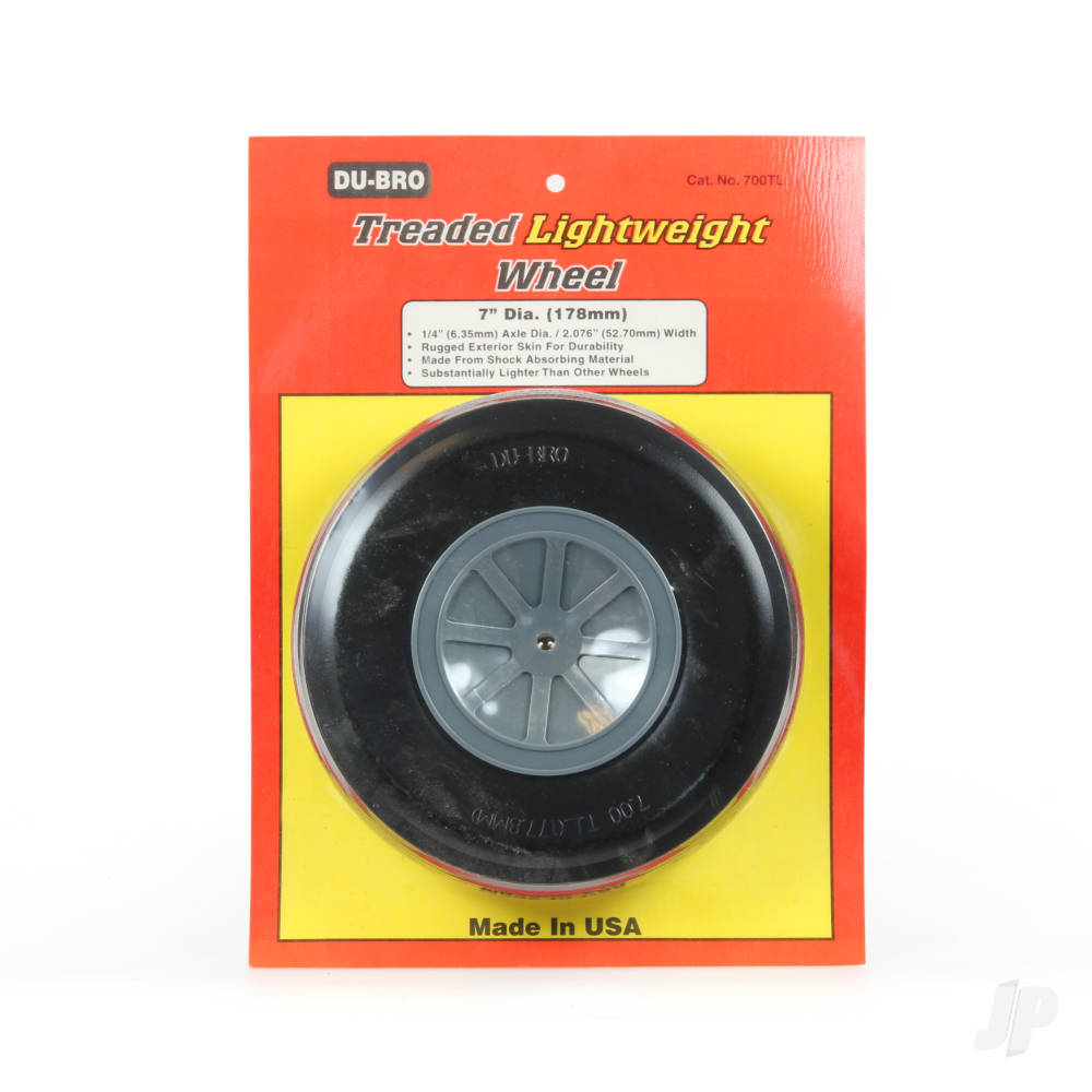Dubro 7in diameter Treadeded Lightweight Wheel (1 per card) DUB700TL