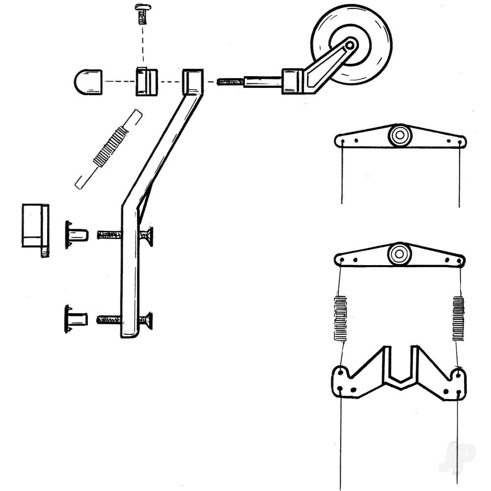 Dubro Semi-Scale Tailwheel System (for 20-60) (1 pc per package) DUB955