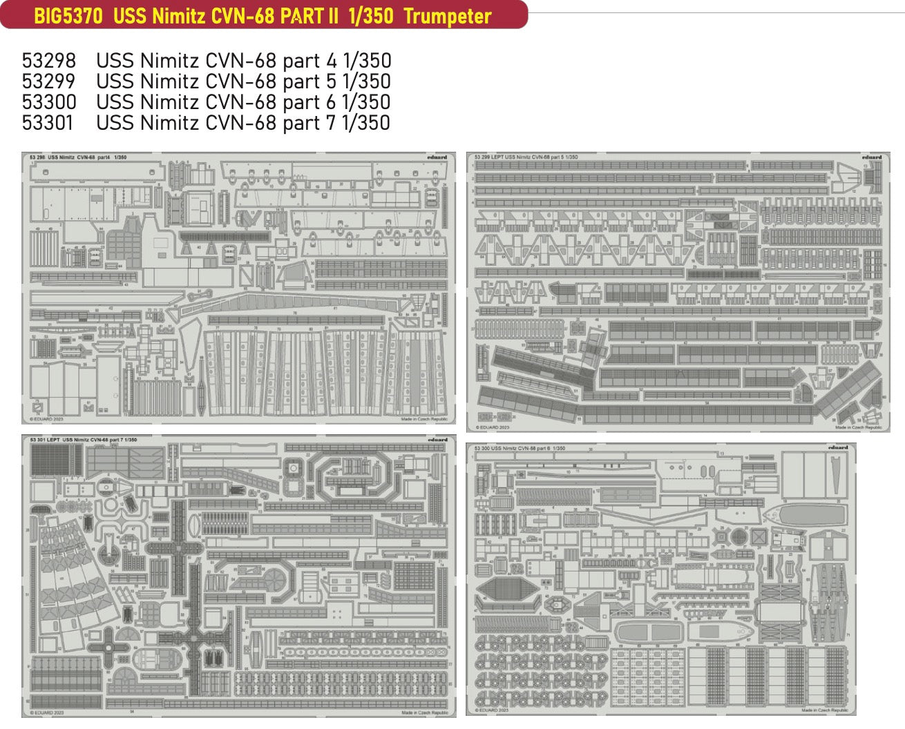 Eduard Big-Ed USS Nimitz CVN-68 PART - EBIG5370 - Ship & Boat Kits